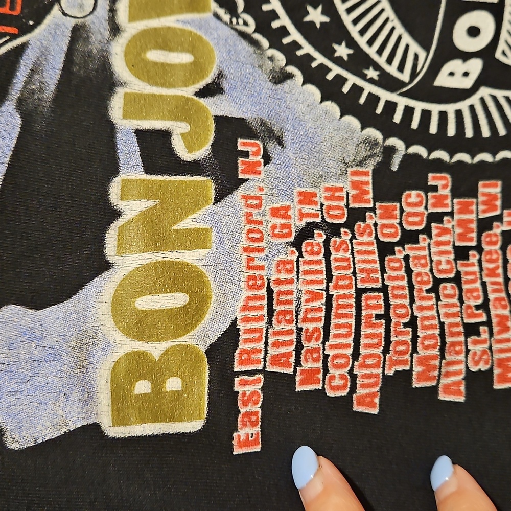 Bon Jovi Bounce Tour 2001 Black long sleeve concert tee XL Cities On The Back - Picture 8 of 8